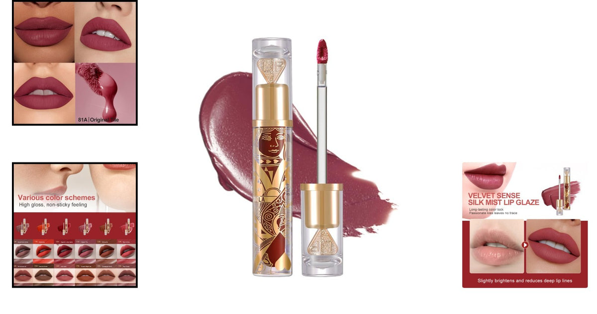 Long-Lasting Waterproof Matte Lip Stain - Nude Rosewood Shade
