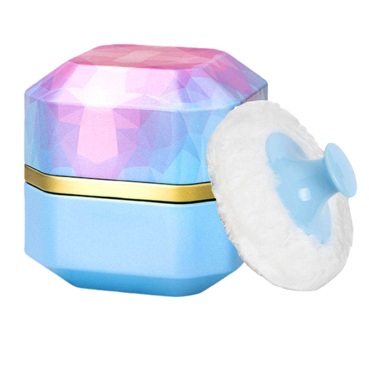 Portable Body Powder Puff and Container - 3.35 Inch Dusting Powder Jar for Women