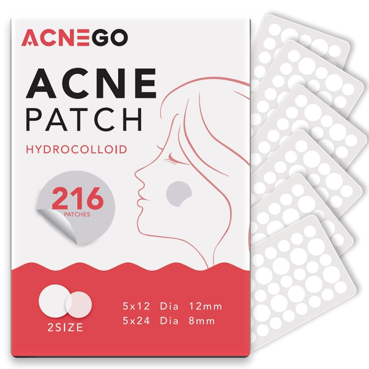 Hydrocolloid Acne Patches for Face, 216 Count