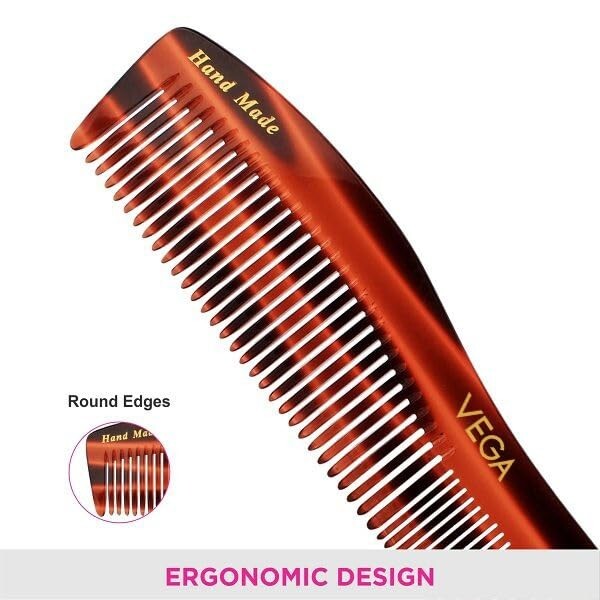 Vega Handmade Hair Comb - Graduated Hair Dressing Tool for Men & Women
