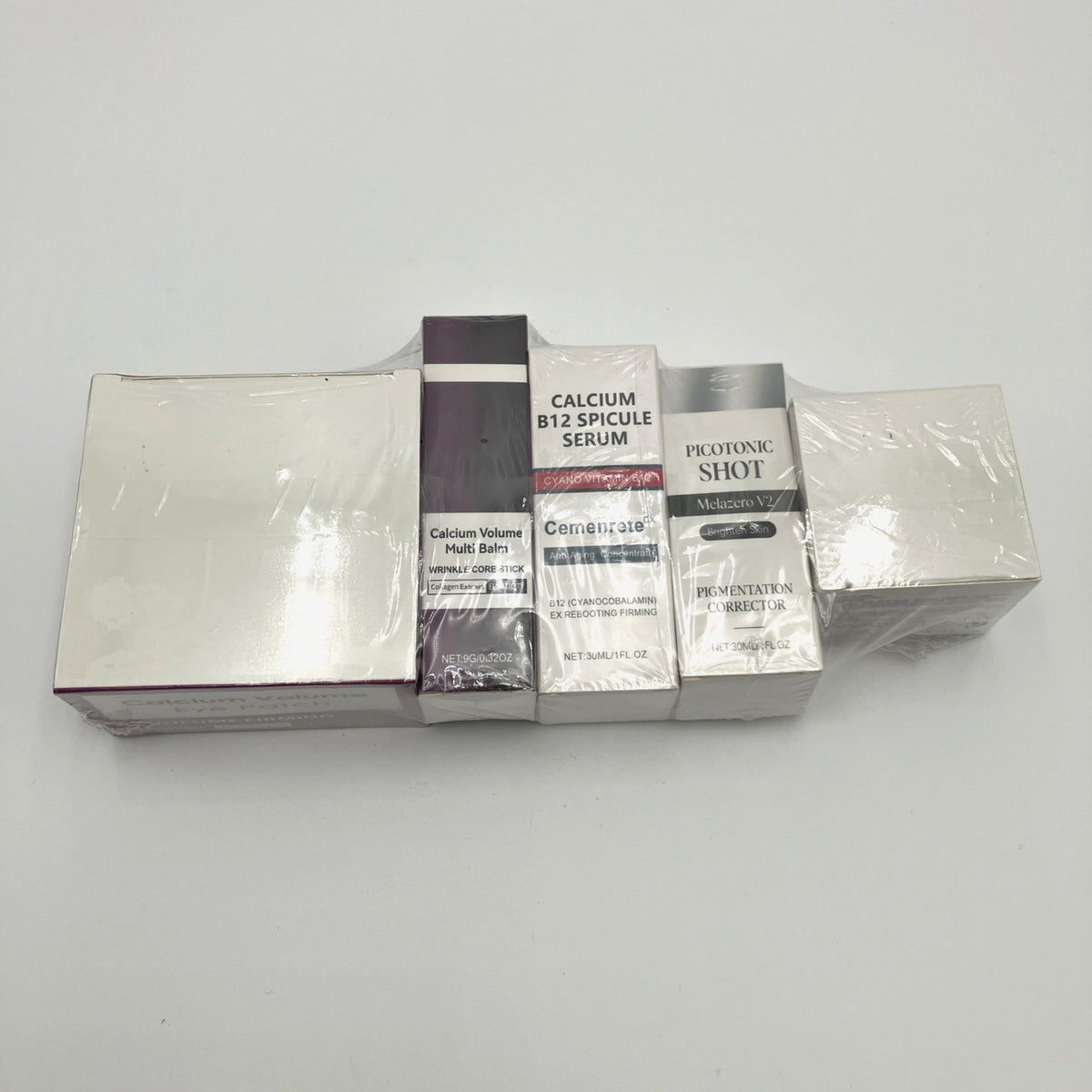 Calcium Skin Care Set with Balm Serum Eye Patches and Cream
