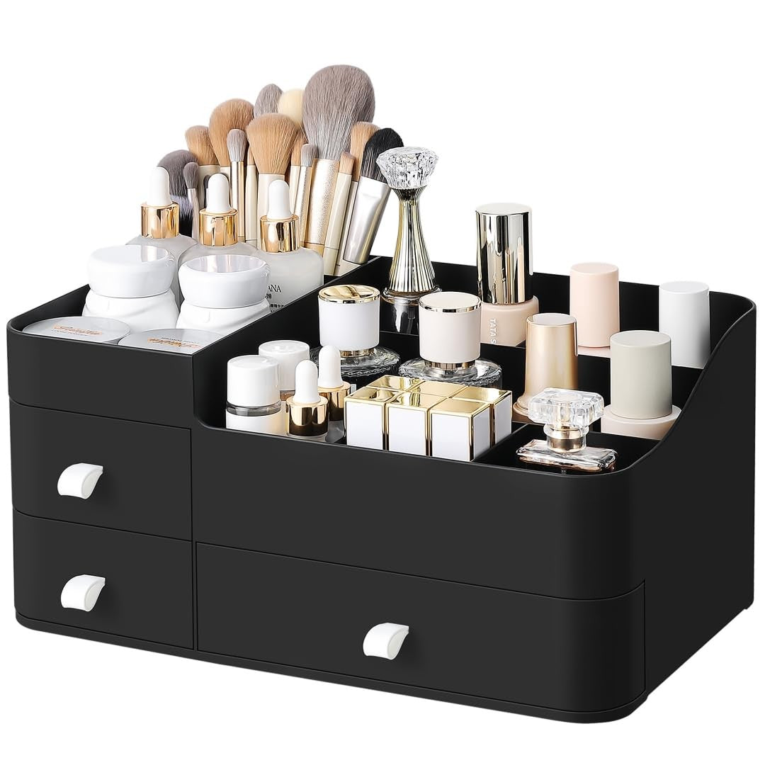 Large Perfume Organizer with Drawers - Men's Vanity Storage & Decor