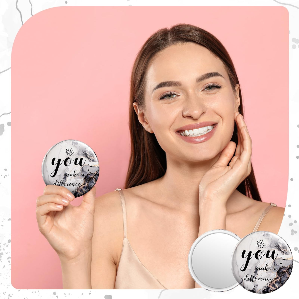 Bulk 100 Pcs Black Compact Mirrors for Makeup & Gifting - 2.76 Inch