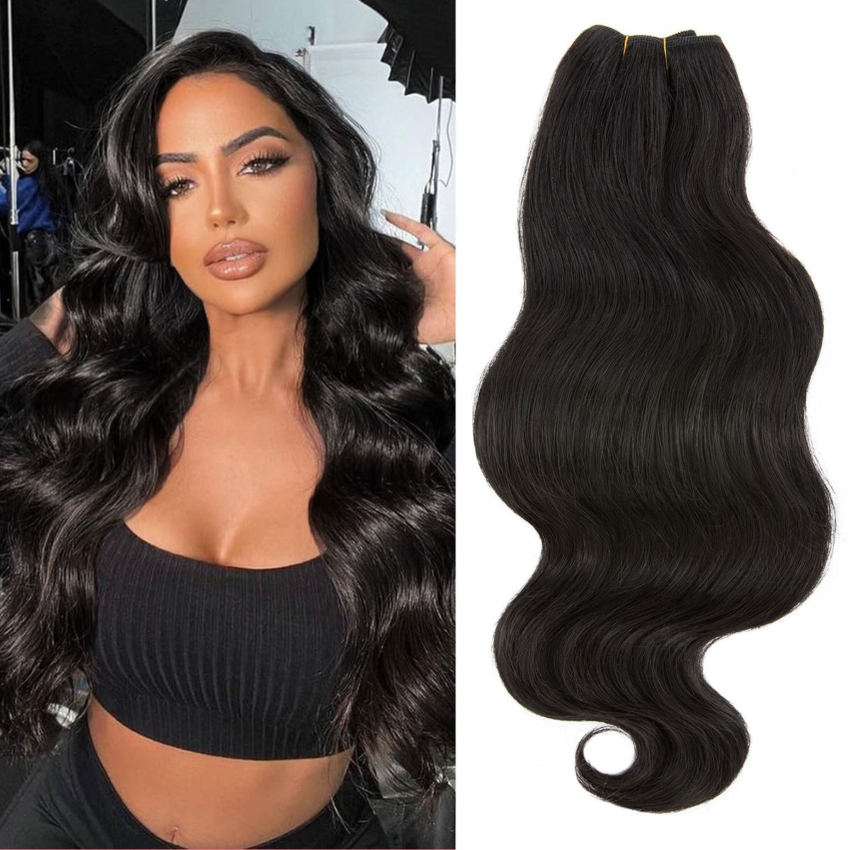 Brazilian Virgin Human Hair Extensions 3 Bundles - Natural Straight & Wavy Styles