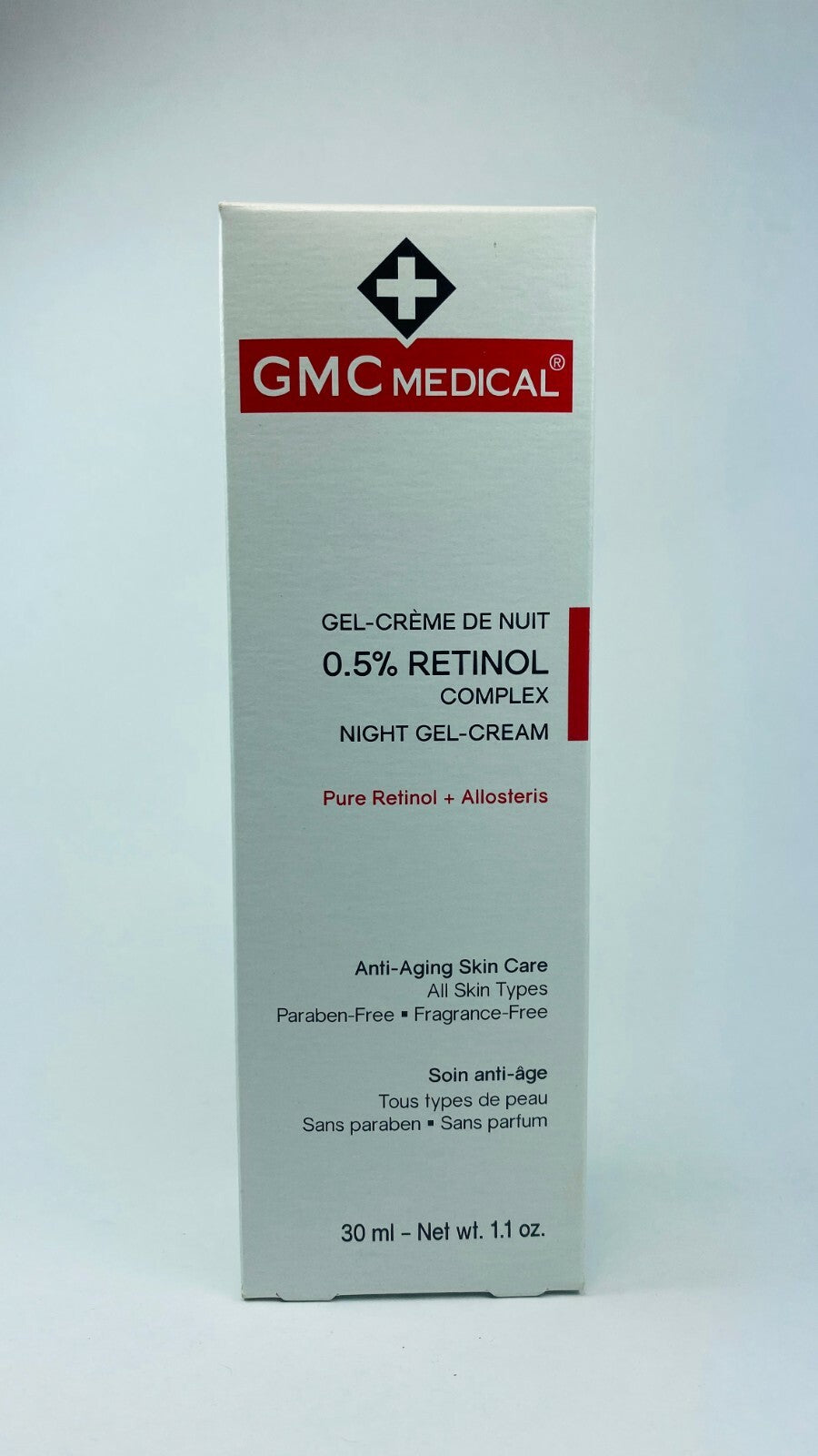 Retinol Night Gel-Cream 0.5% for Skin Rejuvenation - 30ml / 1.1oz