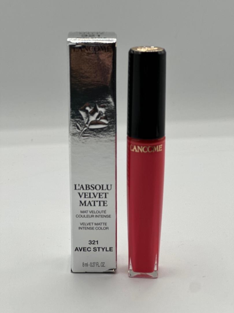 Lancome L'Absolu Velvet Matte Lip Gloss 321 Avec Style - Hydrating & Long-Lasting