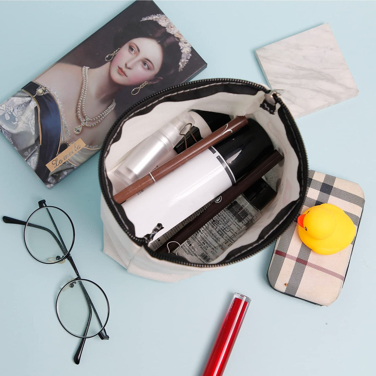 Cat Lady Makeup Pouch Travel Organizer Bag for Vacation & Gift