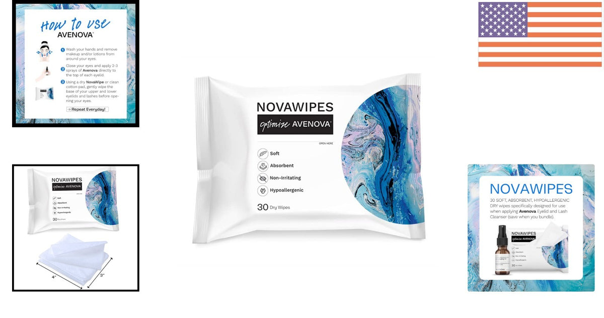 Gentle Hypoallergenic Eyelid Wipes for Sensitive Eyes - 30 Count