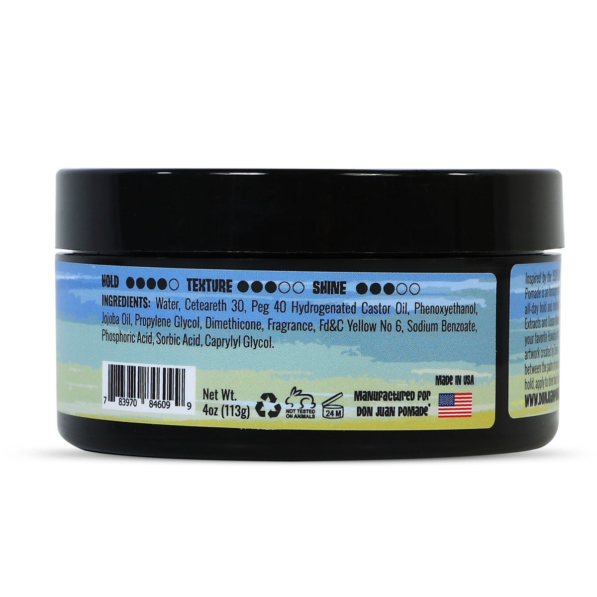 Water-Based High Hold Medium Shine Hair Pomade - Tropical Scent 4oz