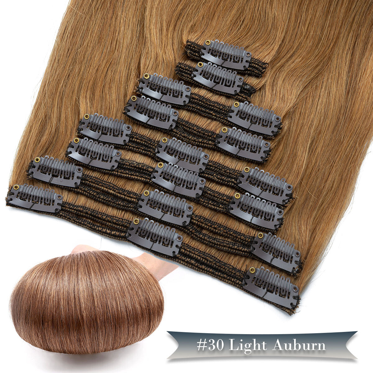 Double Weft Clip-In Human Hair Extensions Full Head - Thick & Tangle-Free