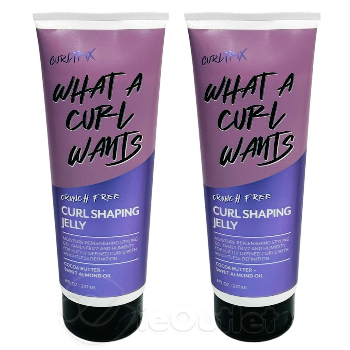 Curltrix Crunch-Free Styling Gel for Curly Hair - 8 oz (2 Pack)