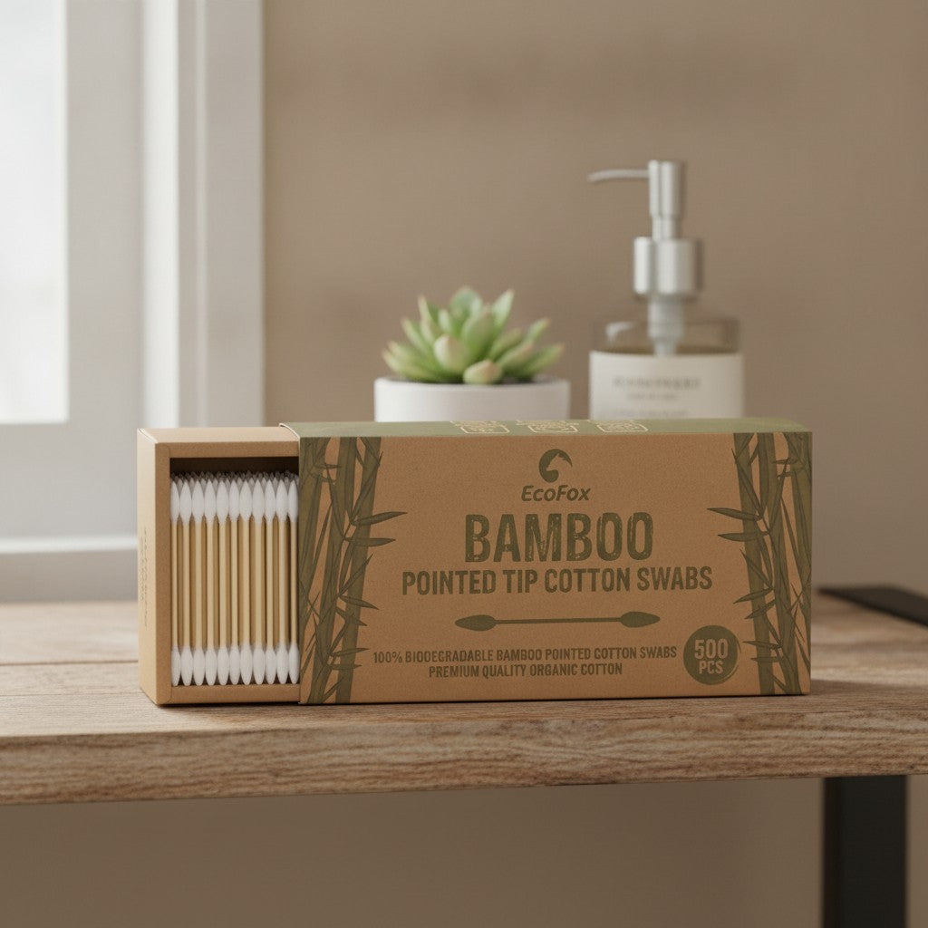 Eco-Friendly Bamboo Cotton Swabs 500 Count - Multipurpose Makeup & Craft Tools