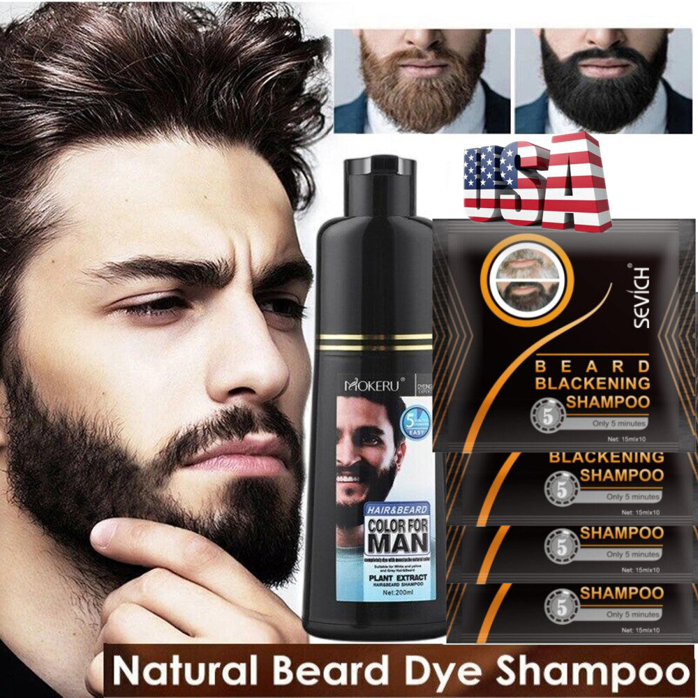 Black Beard Darkening Shampoo - Instant Gray Coverage