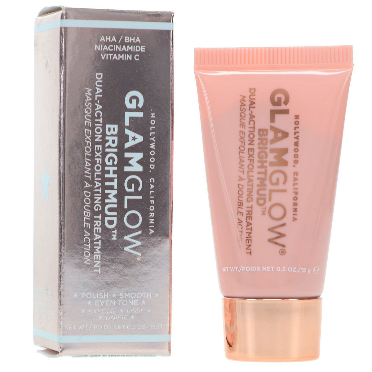 GlamGlow Brightmud Exfoliating Face Mask 0.5 oz Brightening Skincare