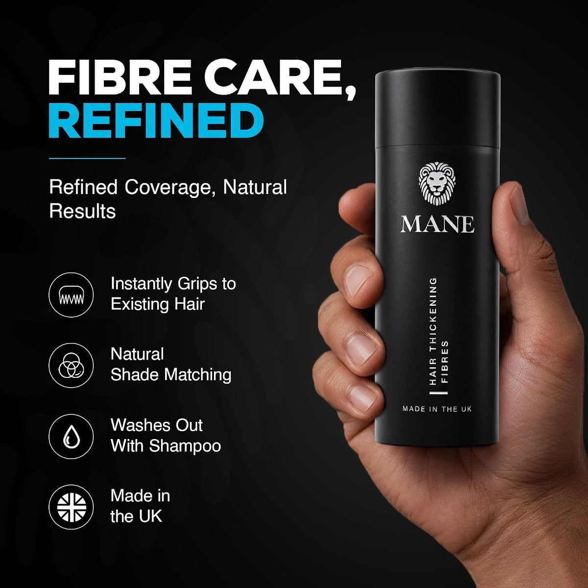 Hair Building Fibers for Thinning Hair - Black