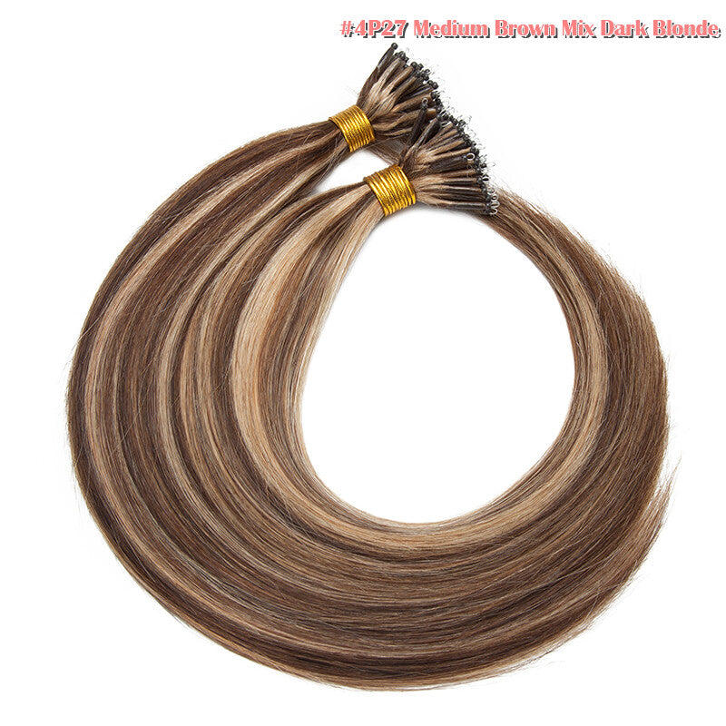 Nano Ring Hair Extensions Set - Real Remy Human Hair Full Head Thick 150g