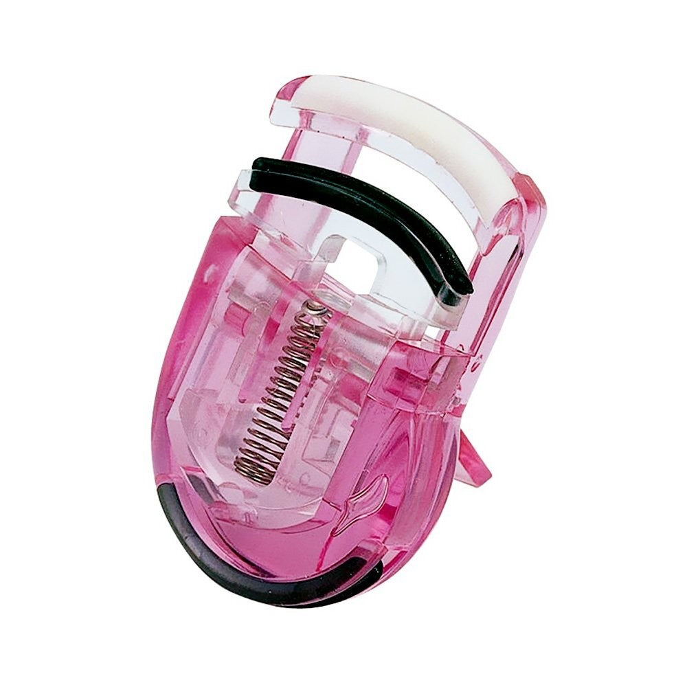 Eyelash Push Up Curler - Pink, Compact Lash Lifter with Refill Rubber