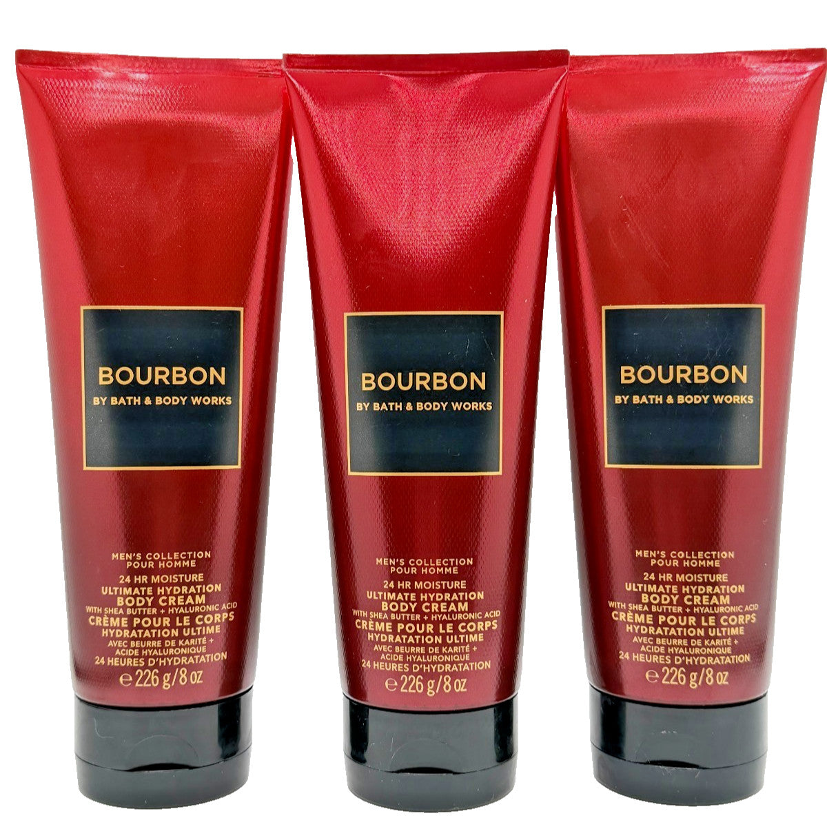 Bath & Body Works Bourbon Body Cream 8 oz (Set of 3)