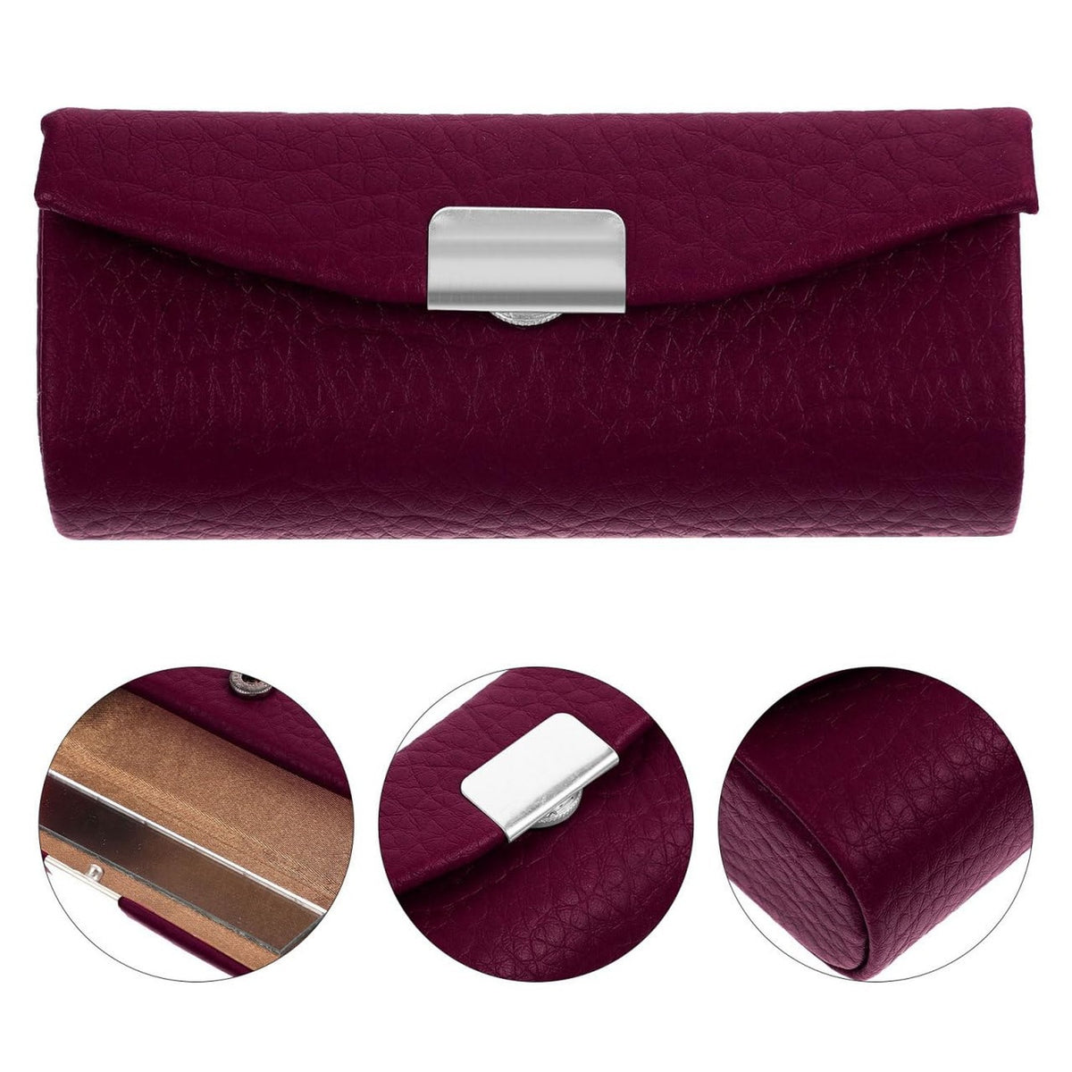 Leather Lipstick Case with Mirror - Travel Cosmetic Organizer for Women
