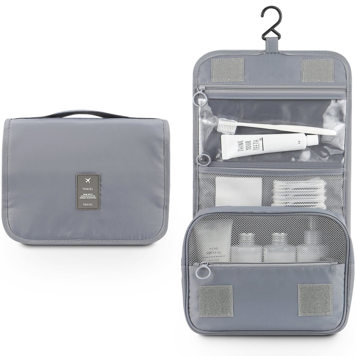 Large Hanging Toiletry Bag with Multiple Compartments Travel Organizer for Men & Women