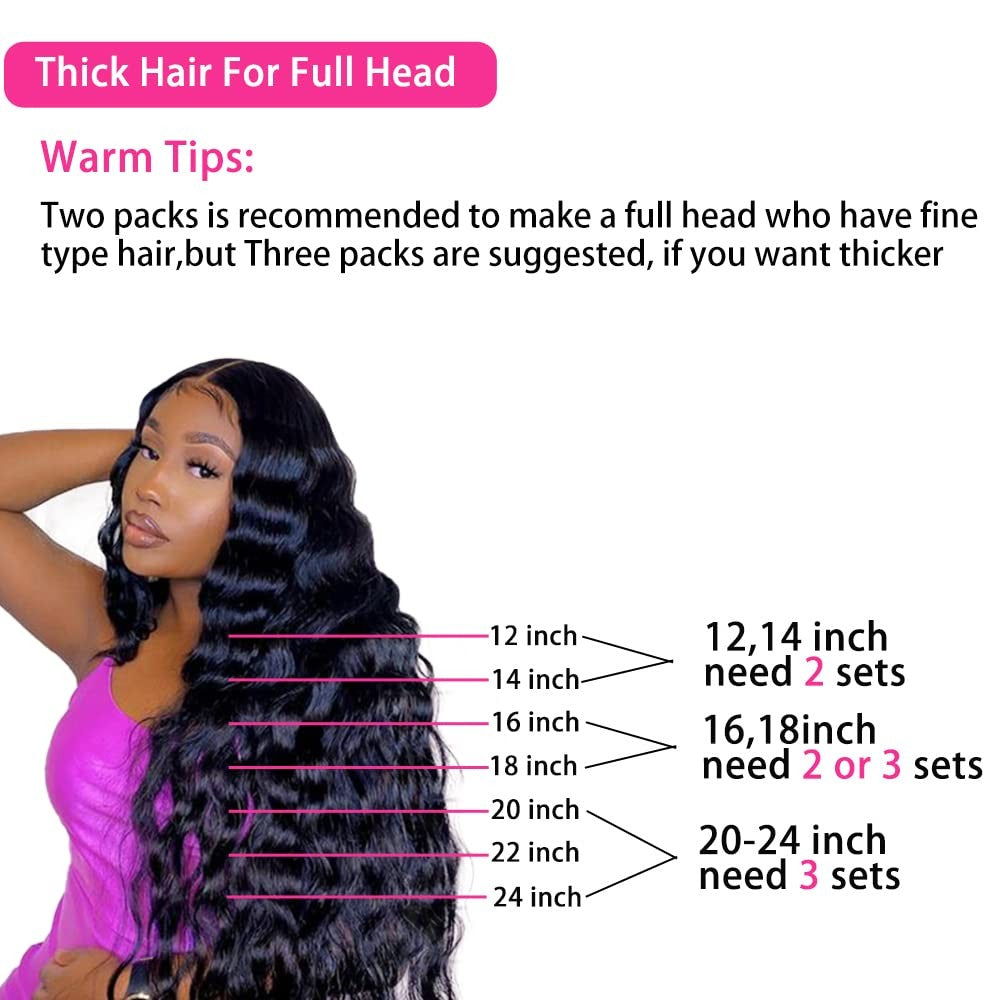 Deep Wave Clip-In Hair Extensions 8 Pieces 22 Inch Natural Black