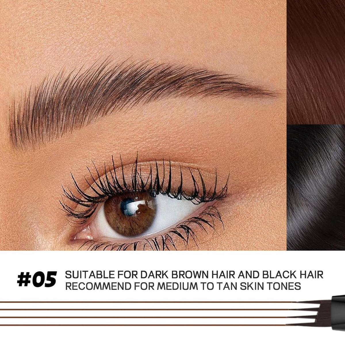 Waterproof Microblading Eyebrow Pencil Set - 2 Pack with 4 Tips for Natural, Long-Lasting Brows