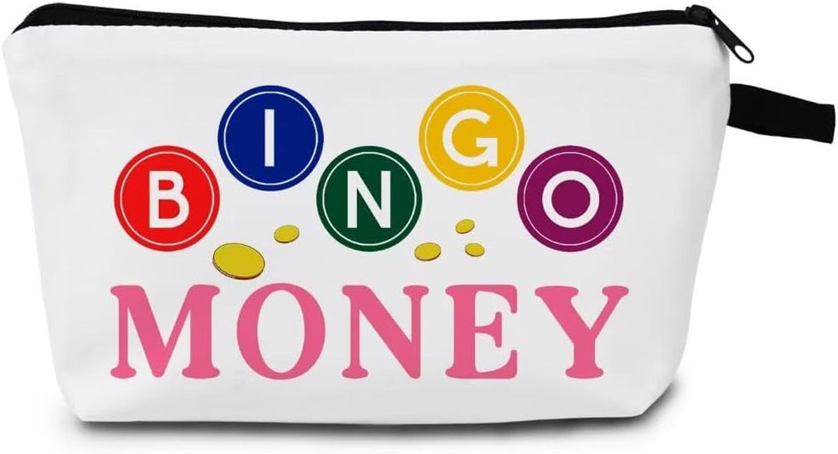 Bingo Print Makeup Bag - Travel Cosmetic Organizer for Women