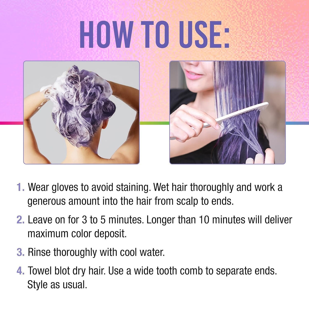 Long-Lasting Purple Hair Dye 3-in-1 Conditioner & Cleanser 8.5 oz
