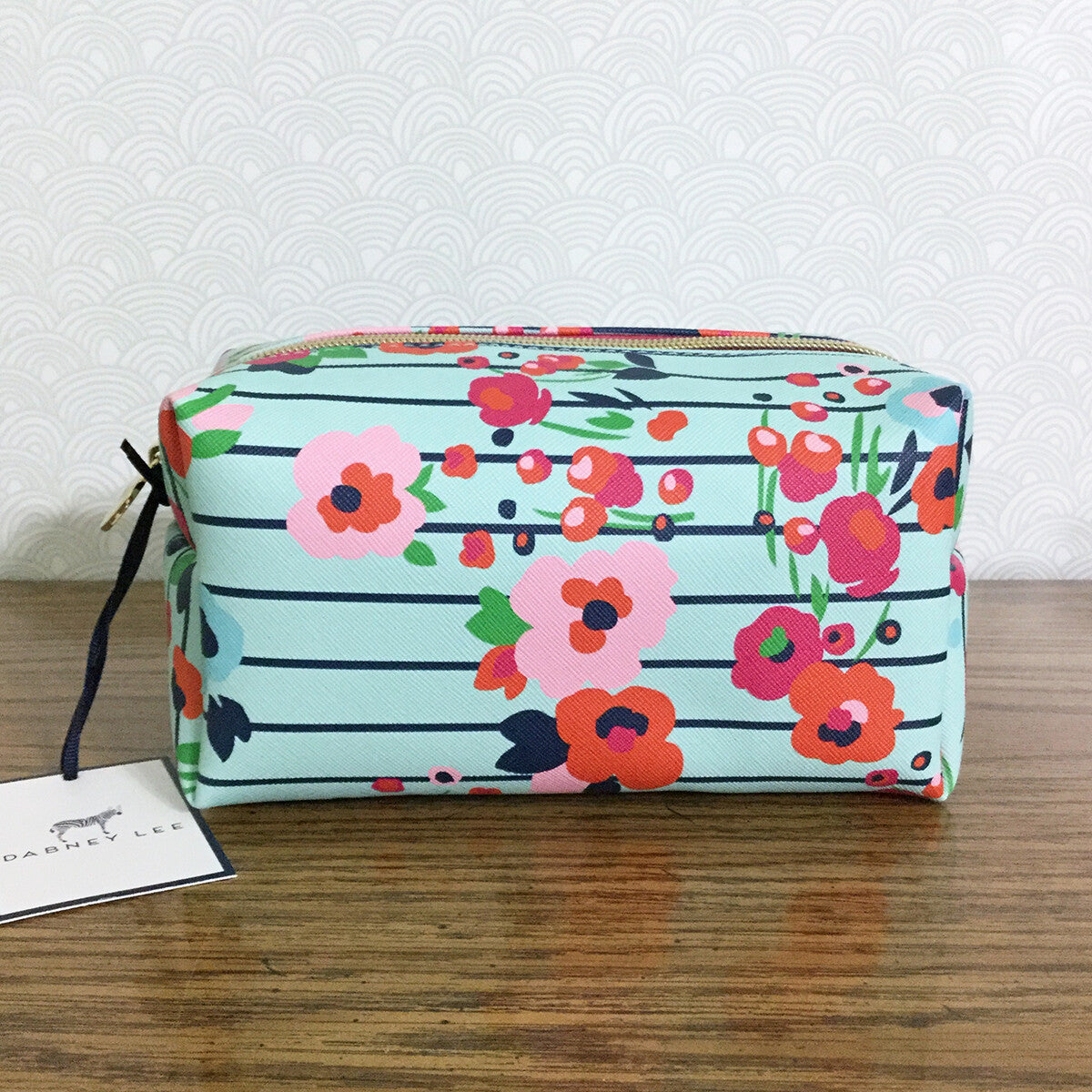 Dabney Lee Floral Stripe Cosmetic Bag – Travel Makeup & Toiletry Organizer