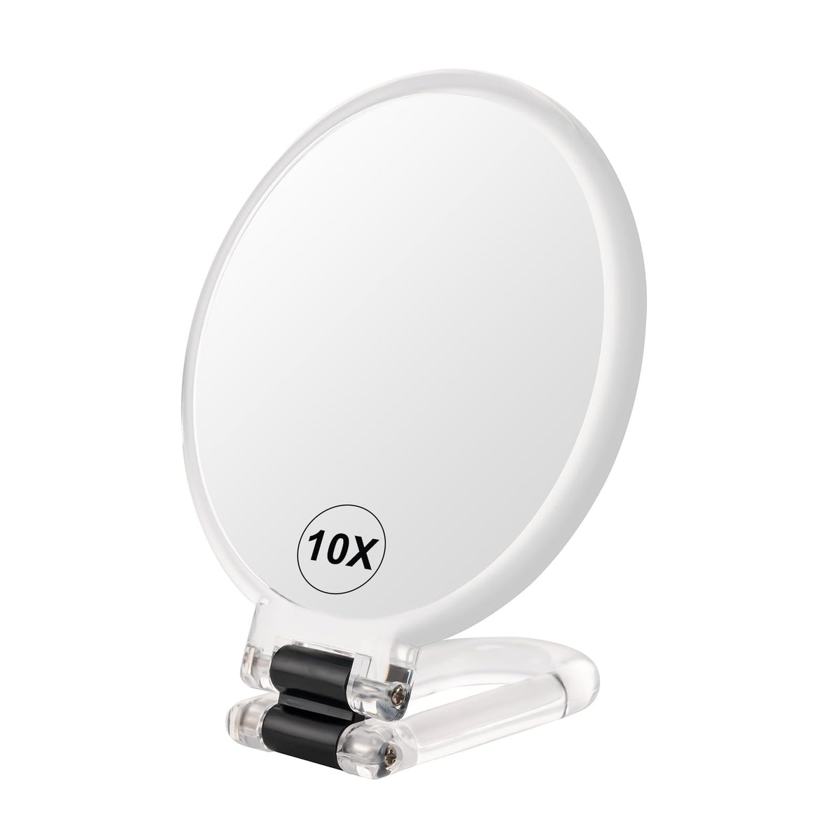 10X Magnifying Handheld Mirror with Adjustable Handle - Double Side Clear Mirror for Makeup & Grooming