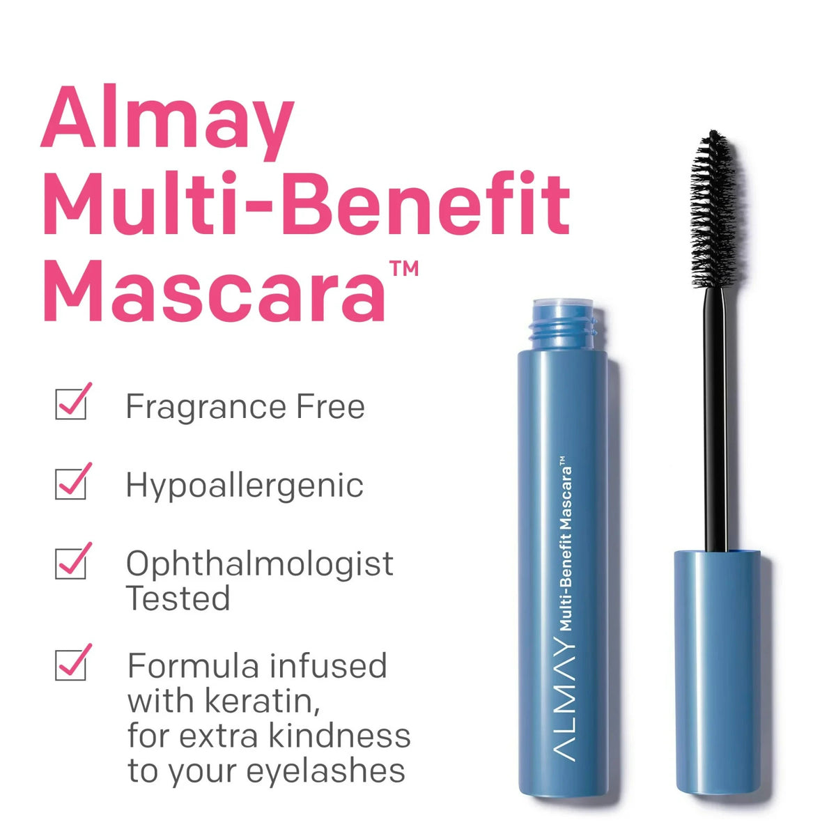 Waterproof Mascara with Keratin - Volumizing, Lengthening & Defining Black 504