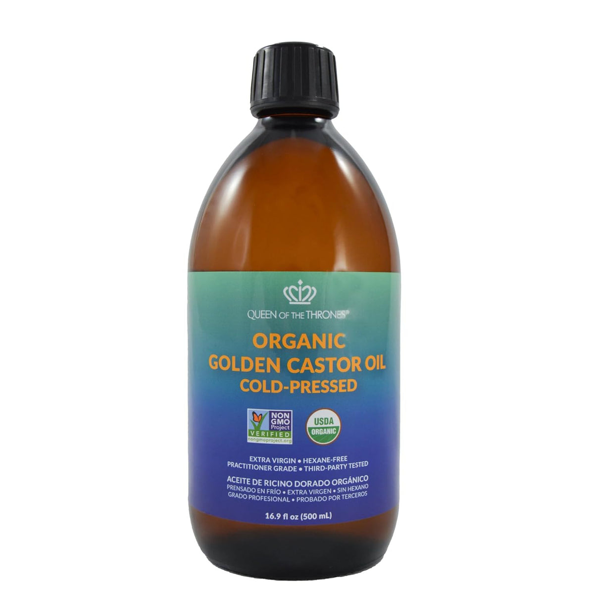 Organic Castor Oil 16.9oz - Pure Cold Pressed Hair & Skin Oil