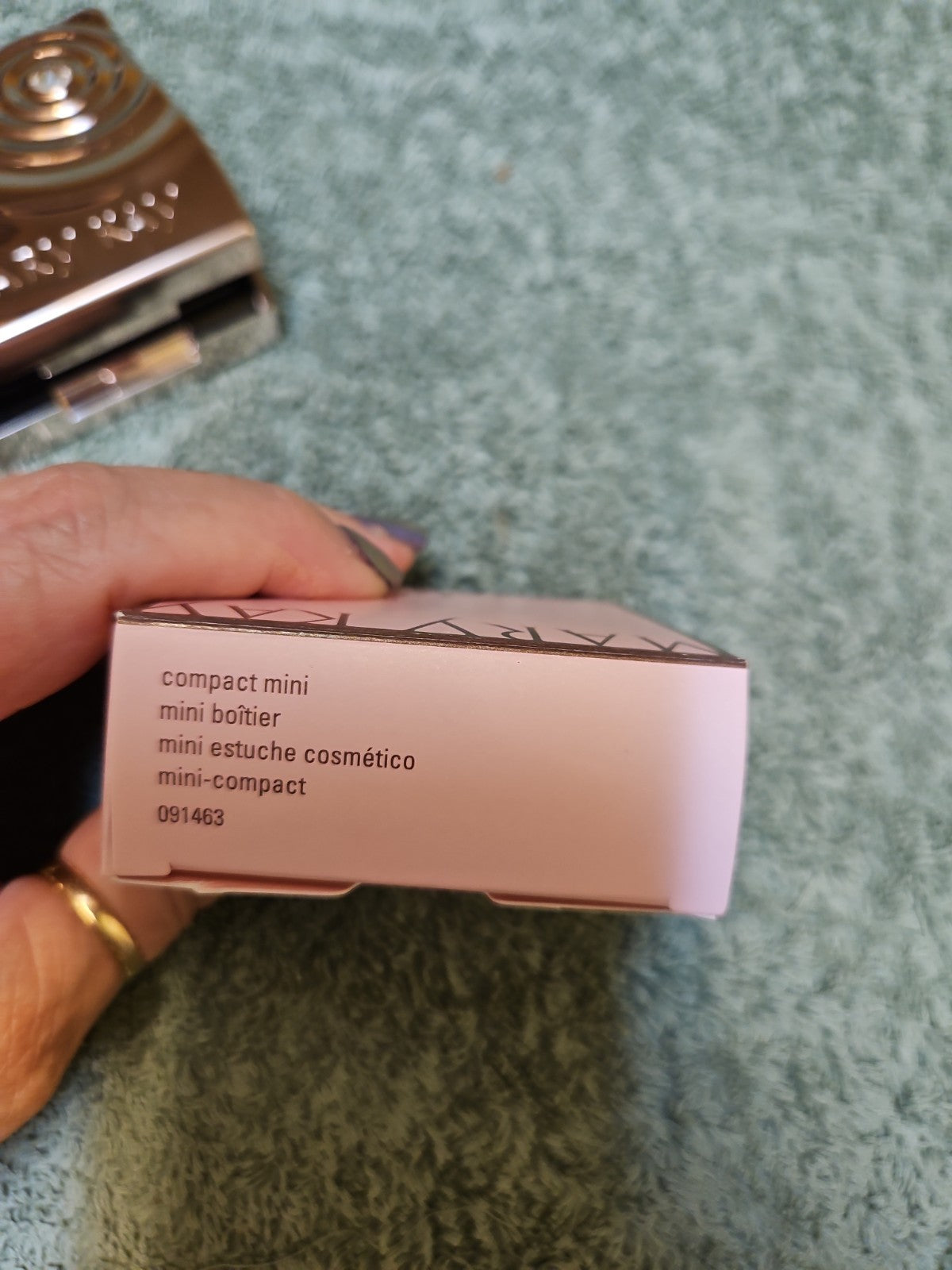 Mary Kay Compact Mini Rose Gold Black Rhine Limited Edition with Brush - New