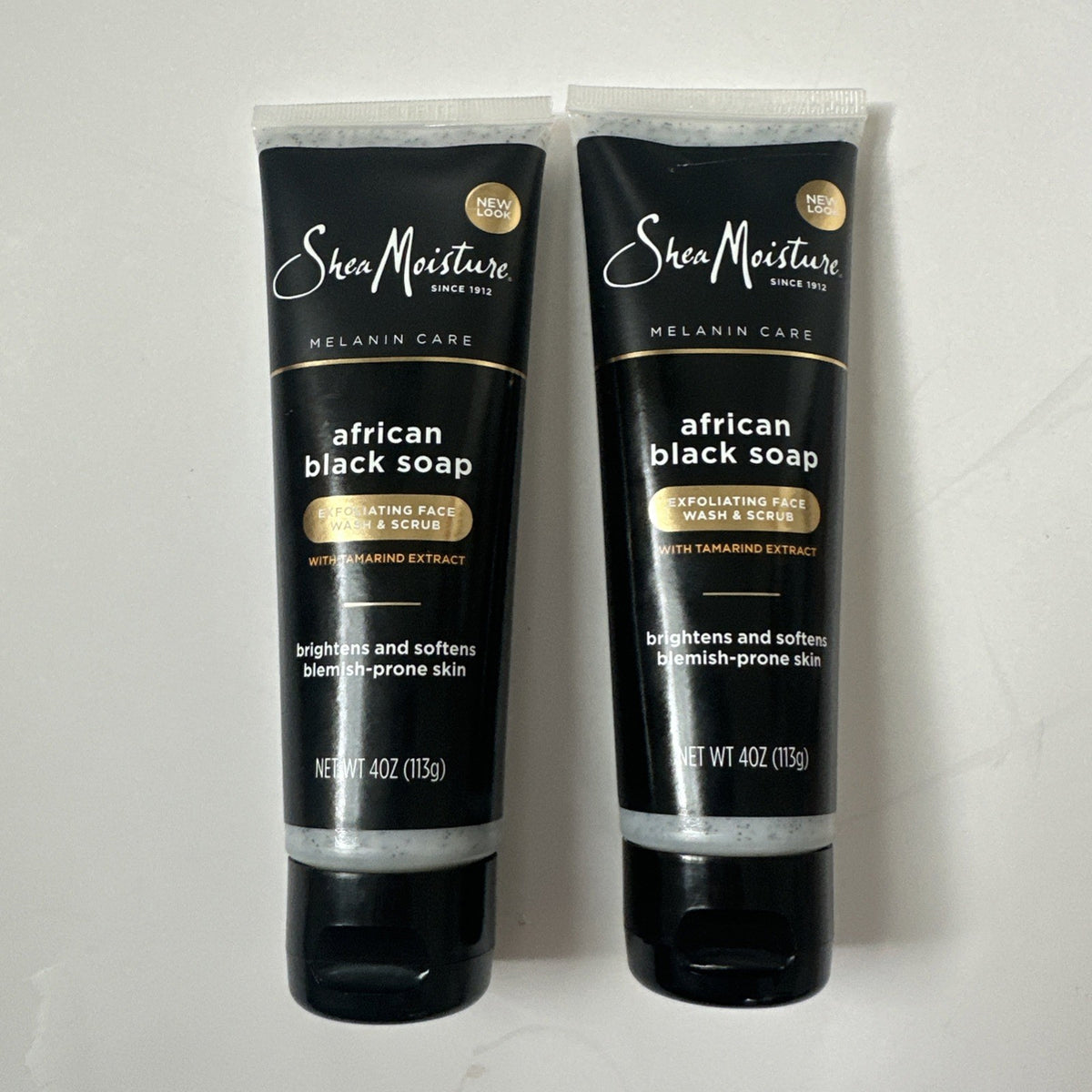 (2) SheaMoisture African Black Soap Face Wash and Scrub 4 Fl Oz