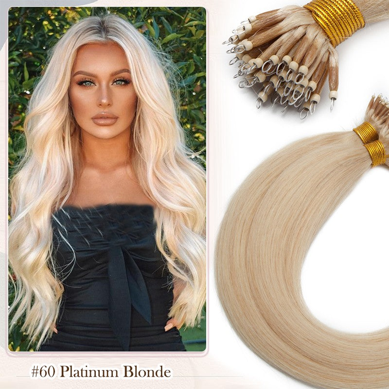 Nano Beads Hair Extensions 100% Remy Human Hair Balayage Ombre Blonde
