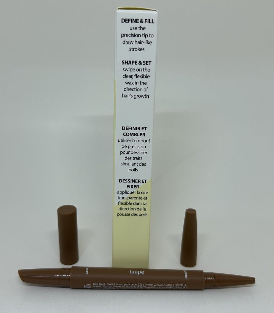 Tarte Brow Pencil & Wax Set - Taupe, Full Size, Waterproof & Vegan
