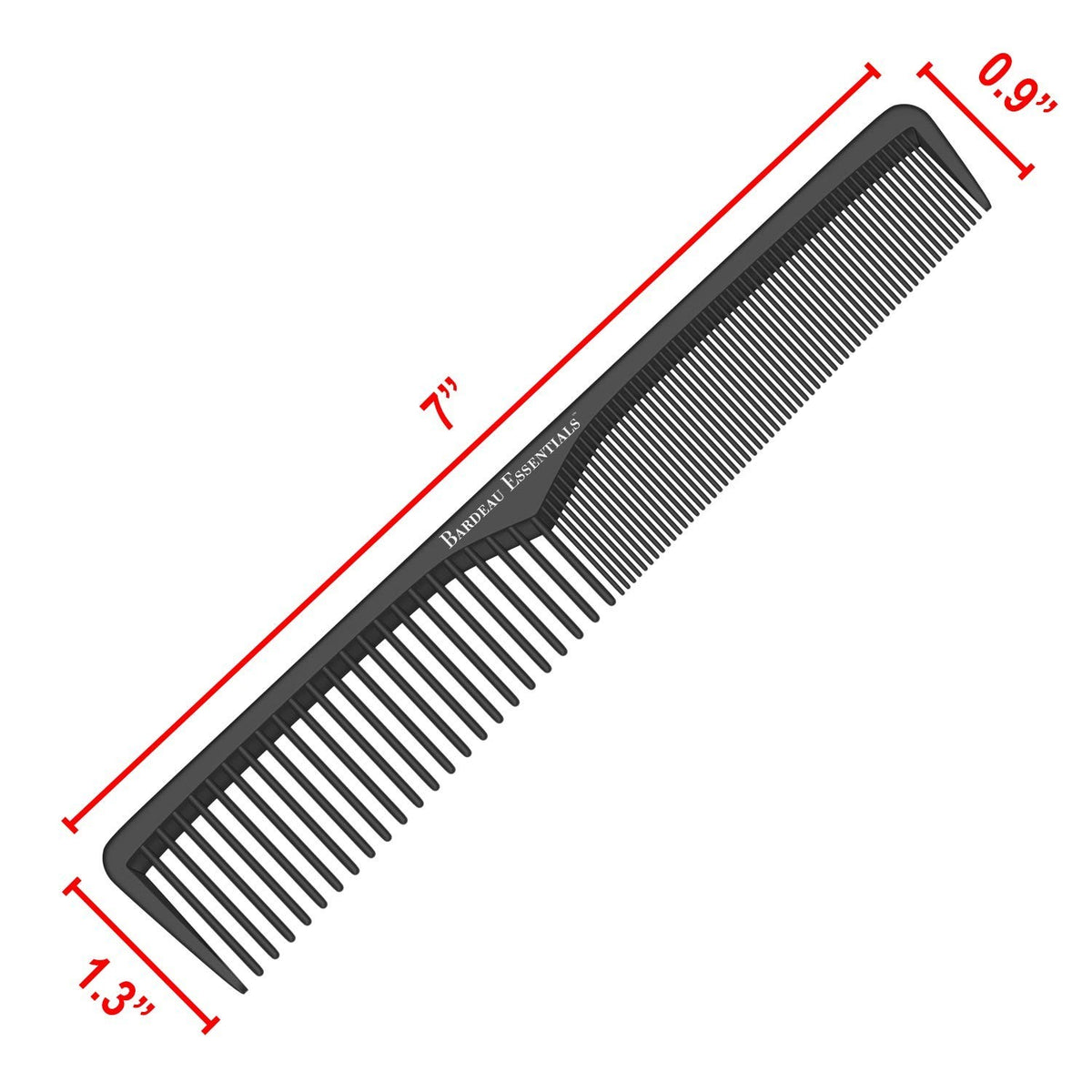 7-Inch Carbon Fiber Anti-Static Styling Comb Heat-Resistant for All Hair Types