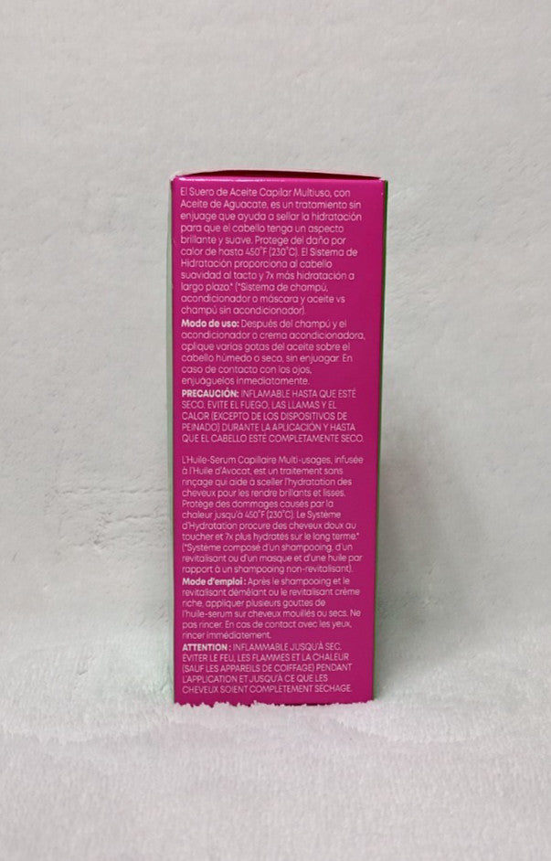 Multi-Use Hair Oil Serum with Avocado Oil - Hydrating, Heat Protectant, 1.69oz