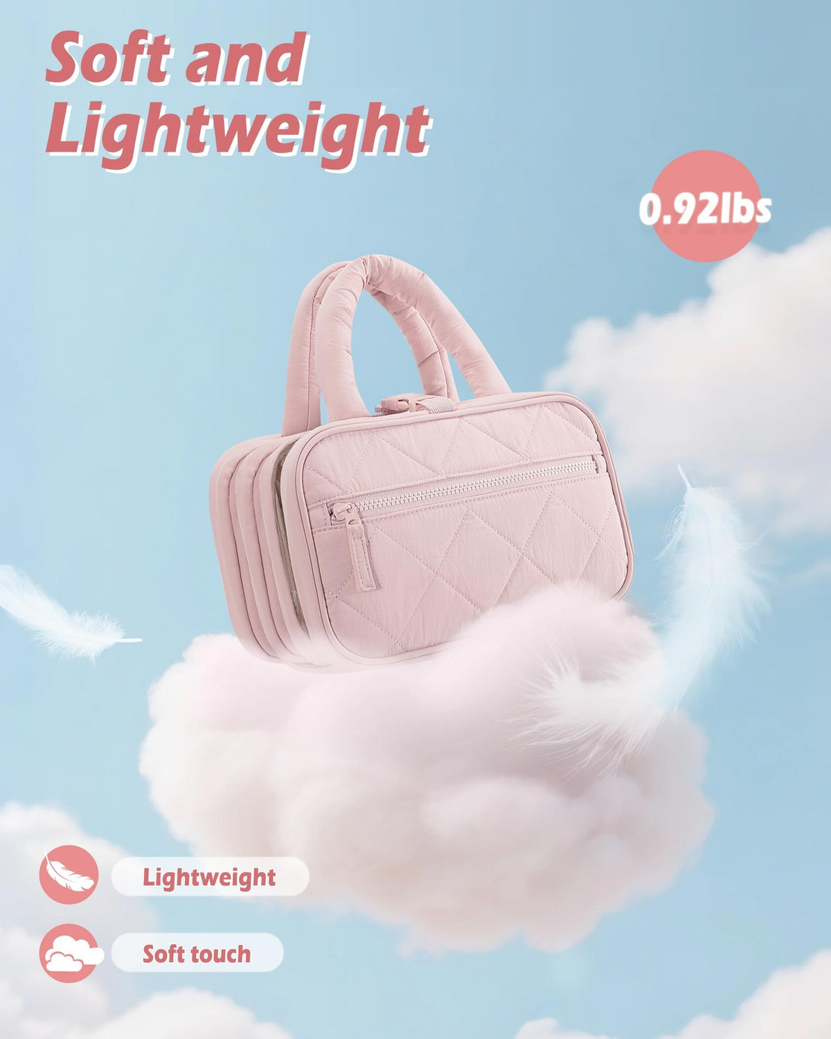 Travel Hanging Toiletry Bag for Women with 360 Swivel Hook and Multiple Compartments