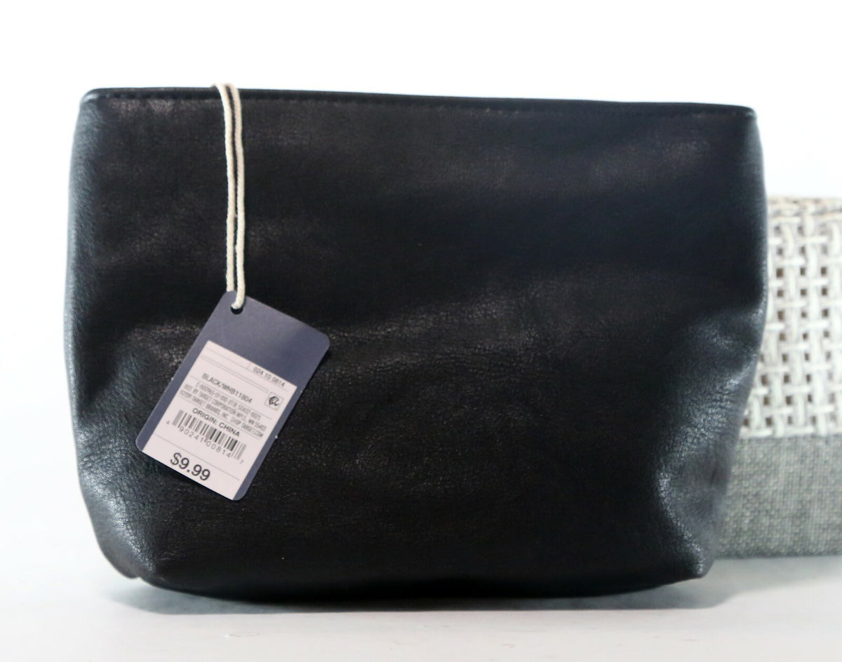 Women's Black Zip-Up Makeup Bag Clutch Carry Pouch - Universal Thread