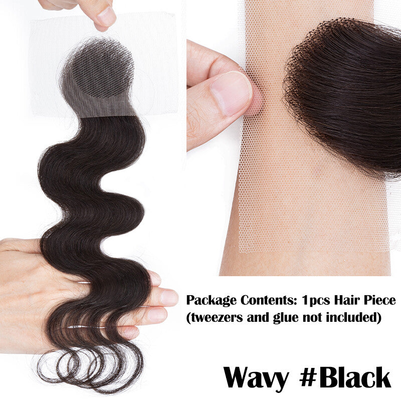 Invisible Hair Patch for Bald Spot Cover-Up - Virgin Human Hair, Full Lace