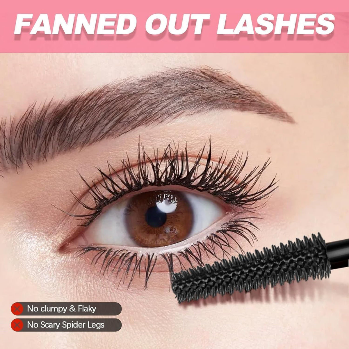 Pure Silk Fiber Lash Mascara - Waterproof Volume & Length in Ultra Black