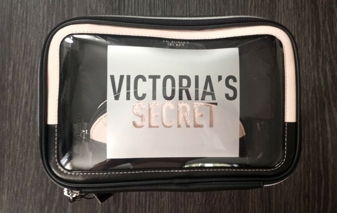 Victoria's Secret 3-Piece Beauty Pouch Set with Logo - New