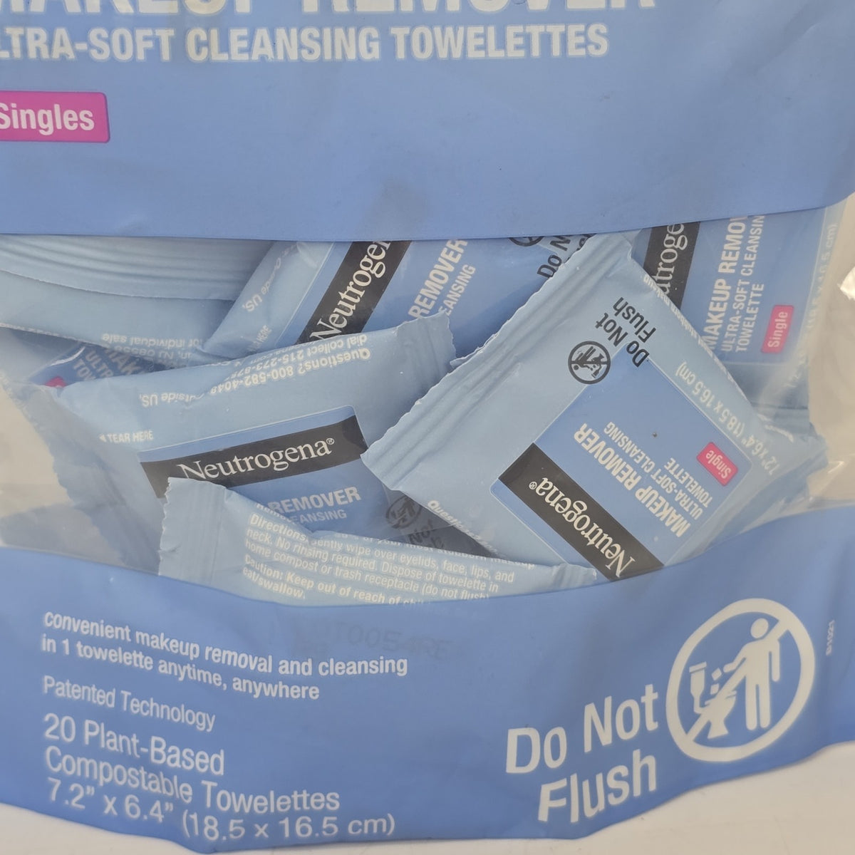 Neutrogena Makeup Remover Wipes - Individually Wrapped Daily Face Wipes, 20 Pack