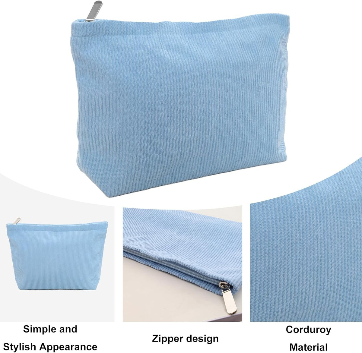Large Capacity Reusable Makeup Organizer Bag - Lightweight Fabric, Travel & Storage