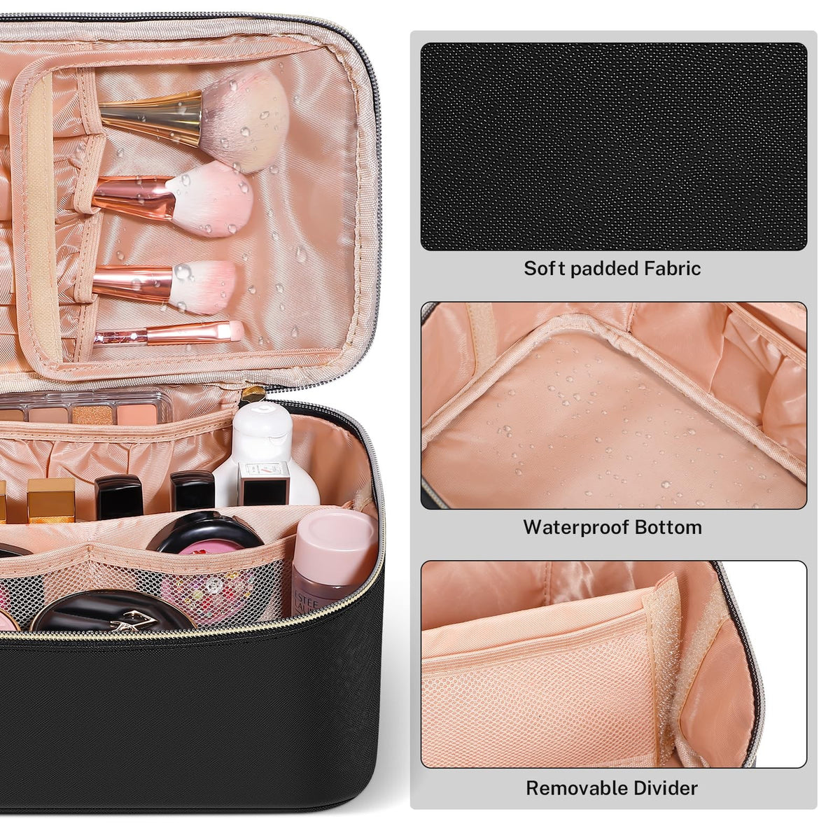 Large Capacity Travel Makeup Bag Waterproof Cosmetic Organizer for Women