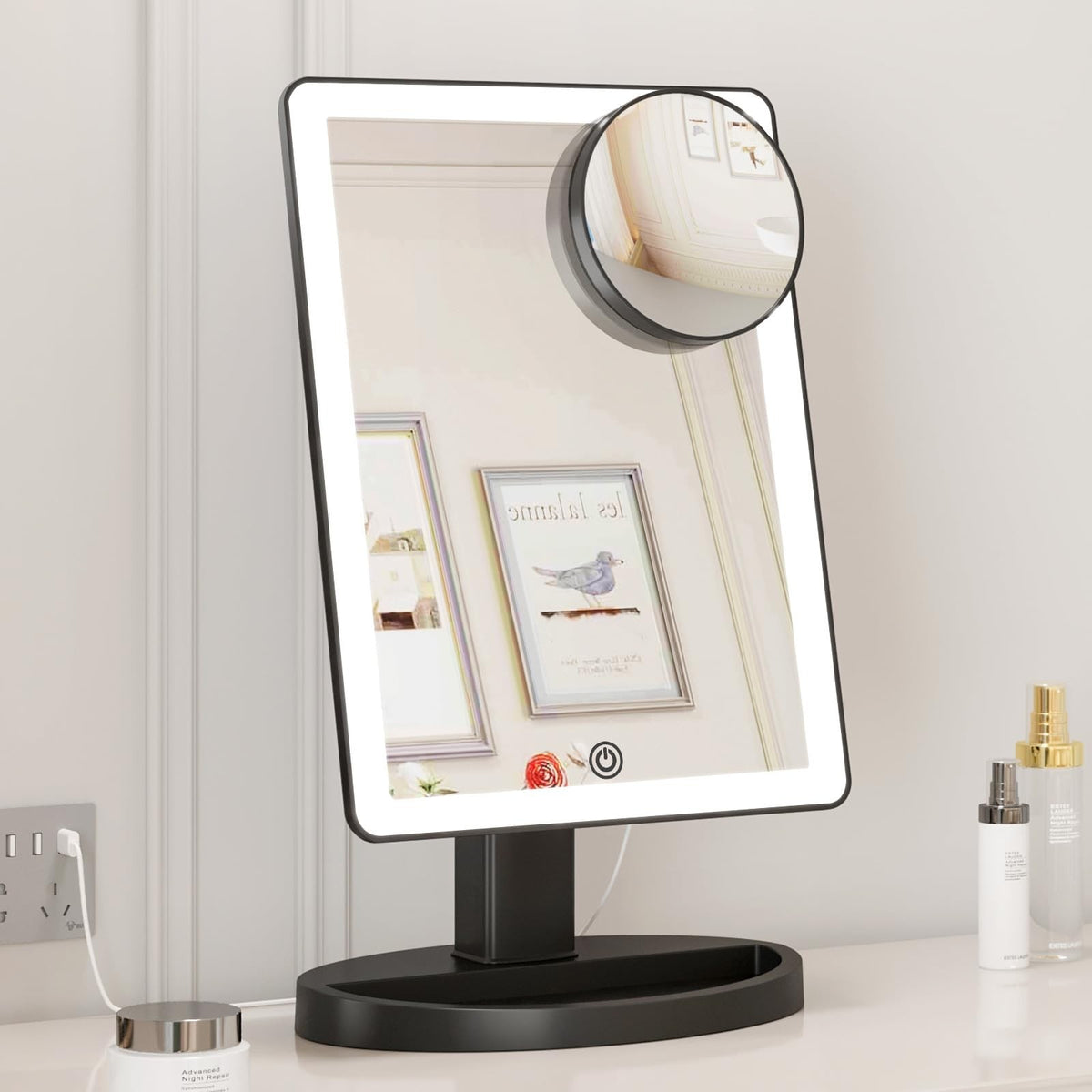 Large Lighted Makeup Mirror with 88 LED Lights, 10X Magnification & 3 Brightness Modes