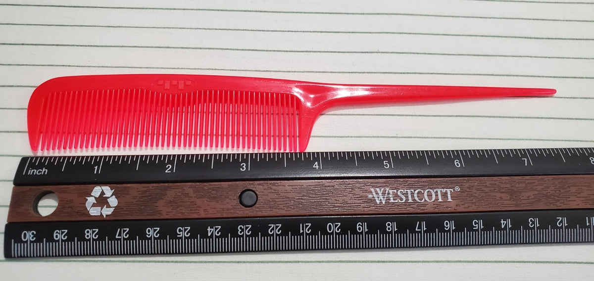 Vintage Tip Top Unbreakable 8-Inch Hair Comb Set - Red, 4 Pack