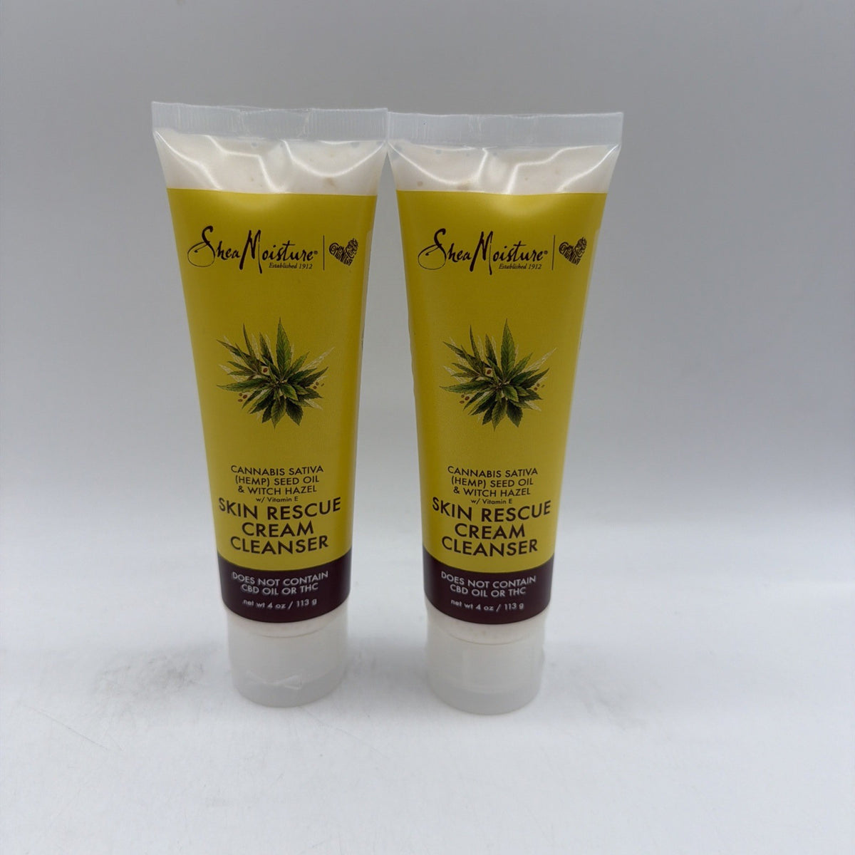 SheaMoisture Cannabis & Witch Hazel Skin Rescue Cream Cleanser 4oz 2 Pack