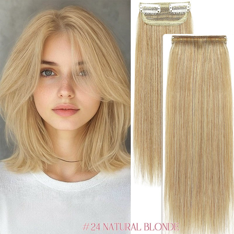 Clip-In Real Remy Human Hair Patch Extensions for Volume & Thickness